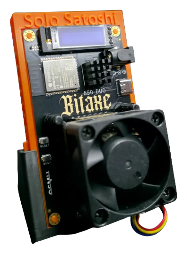 Bitaxe Gamma Duo 650 dual-chip solo Bitcoin miner