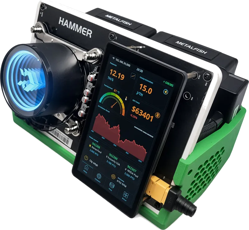 Hammer Miner BC08 desktop Bitcoin miner with touchscreen